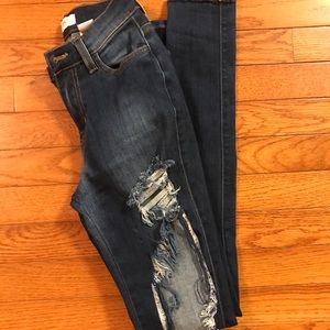 Stylish distressed skinny jeans